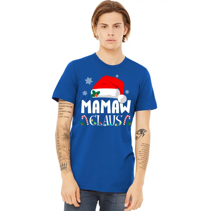 Funny Mamaw Claus Matching Christmas Pajamas Xmas Family Gift Premium T-Shirt