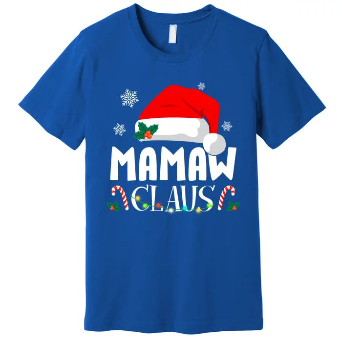 Funny Mamaw Claus Matching Christmas Pajamas Xmas Family Gift Premium T-Shirt