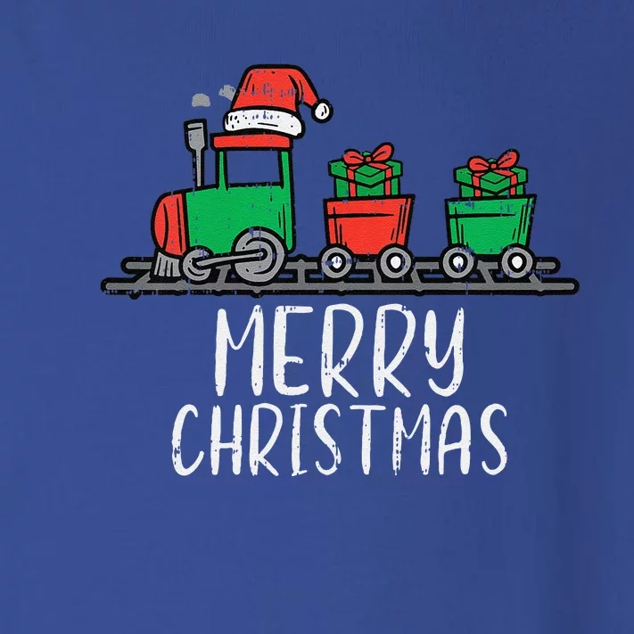 Funny Merry Christmas Train Santa Cute Xmas Toddler Long Sleeve Shirt