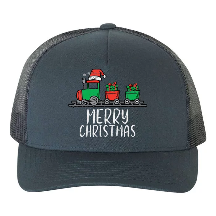 Funny Merry Christmas Train Santa Cute Xmas Yupoong Adult 5-Panel Trucker Hat