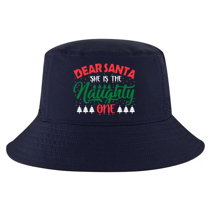 Family Matching Christmas Dear Santa She Is Naughty One Gift Cool Comfort Performance Bucket Hat