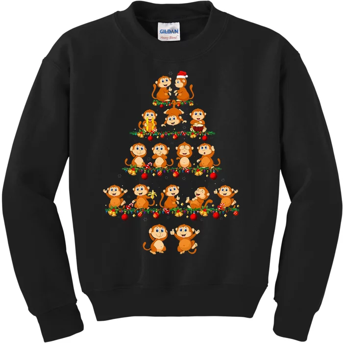 Festive Monkey Christmas Pajama Sets Kids Sweatshirt