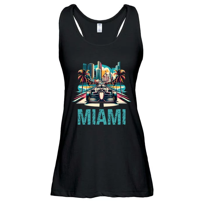 Formula Miami City Racing Circuit Car Map Grand Prix Race Ladies Essential Flowy Tank