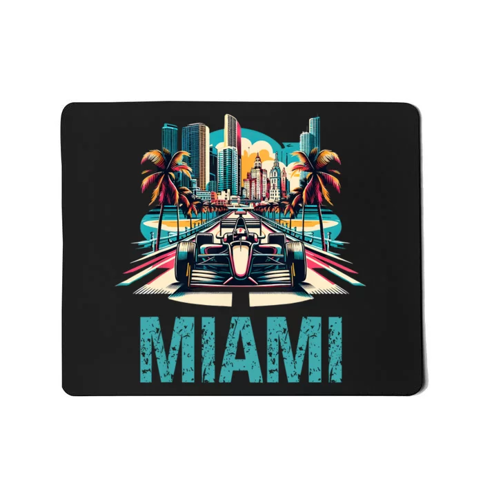 Formula Miami City Racing Circuit Car Map Grand Prix Race Mousepad