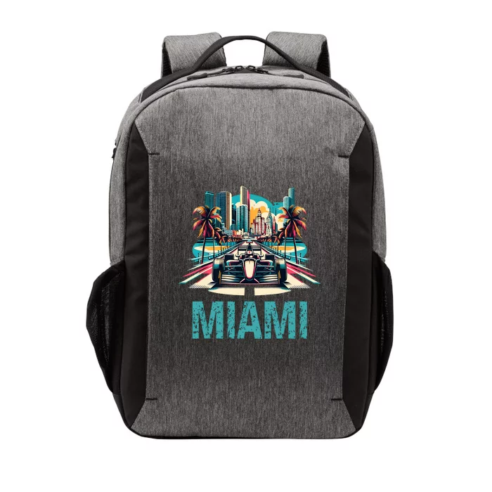 Formula Miami City Racing Circuit Car Map Grand Prix Race Vector Backpack