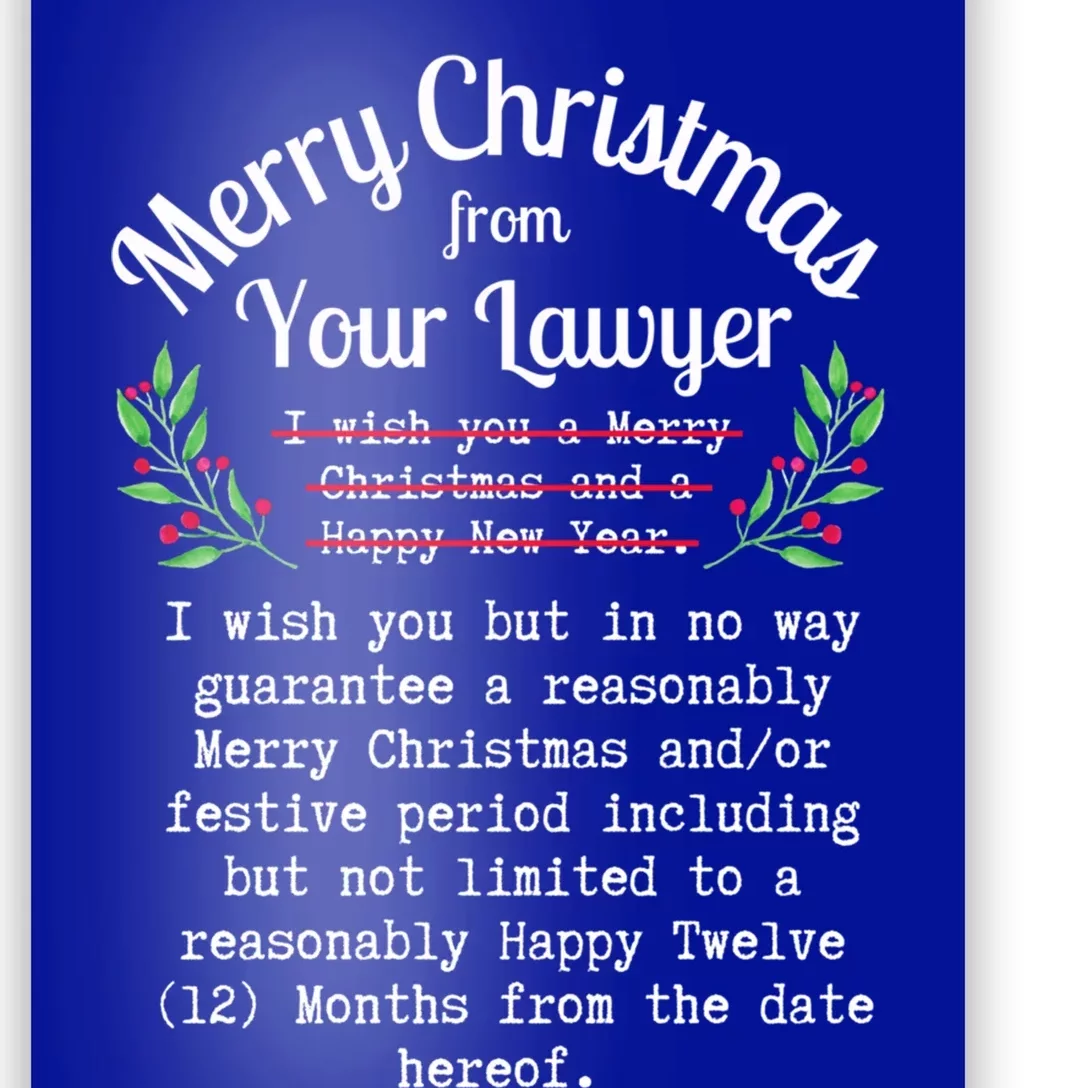 Funny Merry Christmas From Your Lawyer Law Student Attorney Gift Poster