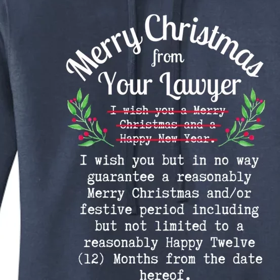 Funny Merry Christmas From Your Lawyer Law Student Attorney Gift Women's Pullover Hoodie