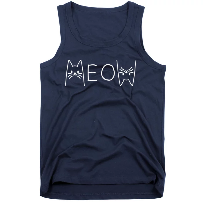 Funny Meow Cat Meow Kitty Cats Meow Tank Top