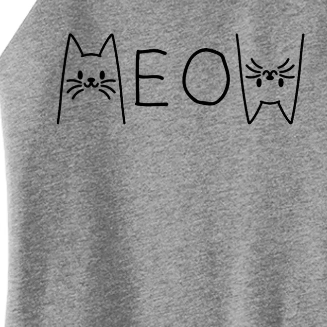 Funny Meow Cat Meow Kitty Cats Meow Women’s Perfect Tri Rocker Tank