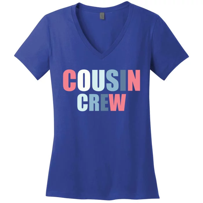 Family Matching Cousin Crew Funny Gift Women's V-Neck T-Shirt