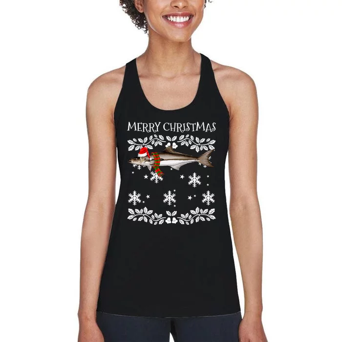 Fish Merry Christmas Ornament Cobia Ugly Xmas Women's Racerback Tank