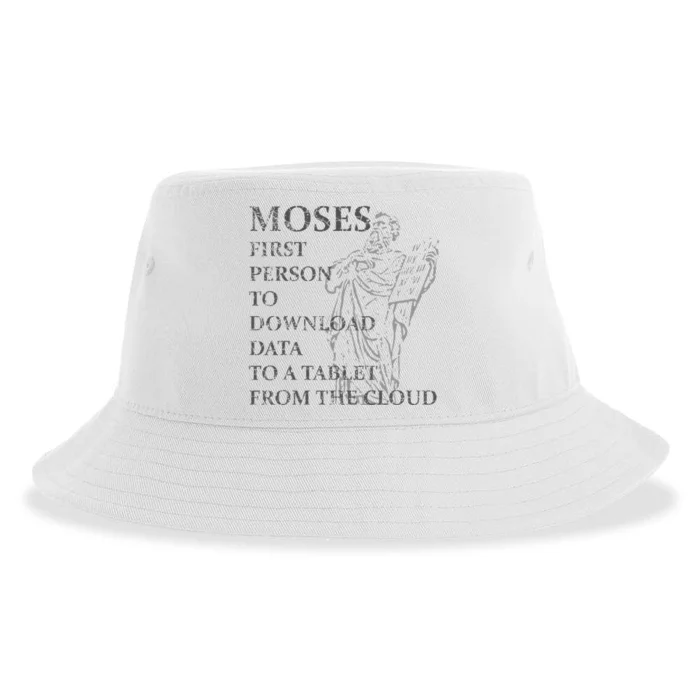 Funny Moses Christian Praise Commandments Humor Sustainable Bucket Hat