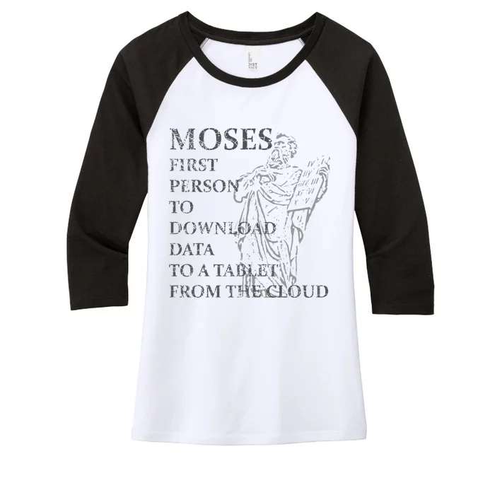 Funny Moses Christian Praise Commandments Humor Women's Tri-Blend 3/4-Sleeve Raglan Shirt