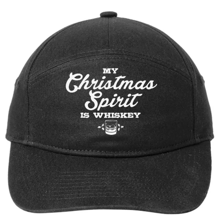 Funny My Christmas Spirit Is Whiskey 7-Panel Snapback Hat