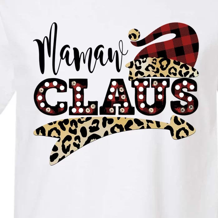 Funny Mamaw Claus Santa Hat Leopard Christmas Gift Garment-Dyed Heavyweight T-Shirt