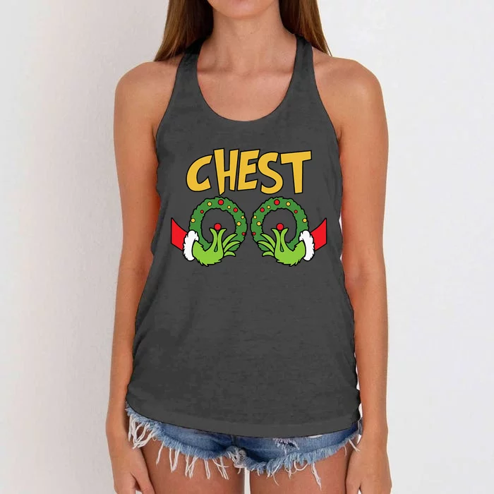 Funny Matching Chestnuts Couples Christmas Family Holiday Women's Knotted Racerback Tank