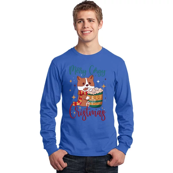 Funny Merry Corgi Christmas For Corgi Lovers Cool Gift Tall Long Sleeve T-Shirt