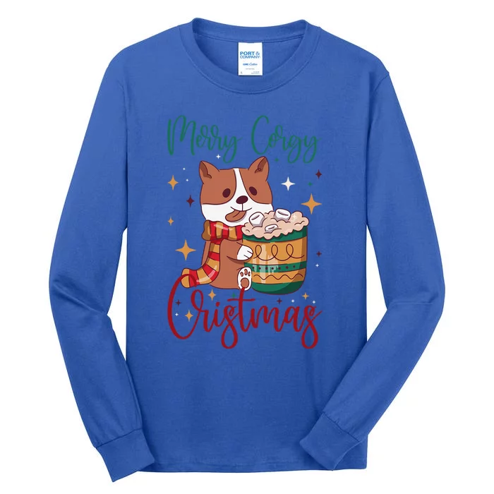 Funny Merry Corgi Christmas For Corgi Lovers Cool Gift Tall Long Sleeve T-Shirt