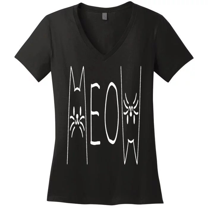 Funny Meow Cat Meow Kitty Cats Meow Women's V-Neck T-Shirt