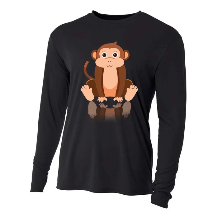 Funny Monkey Chimpanzee Ape Zoo Animal Lover Design Cooling Performance Long Sleeve Crew