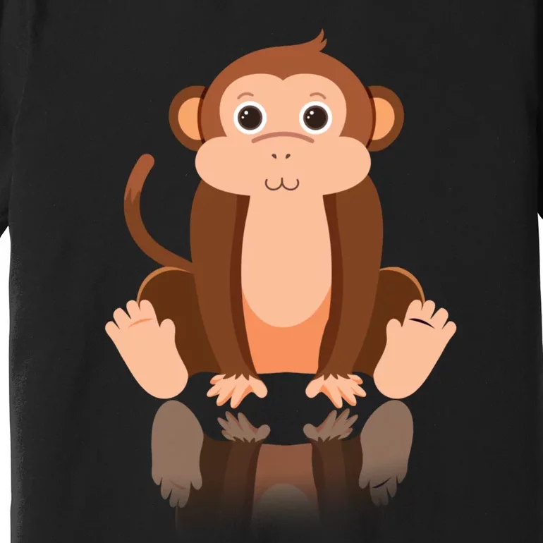 Funny Monkey Chimpanzee Ape Zoo Animal Lover Design Premium T-Shirt