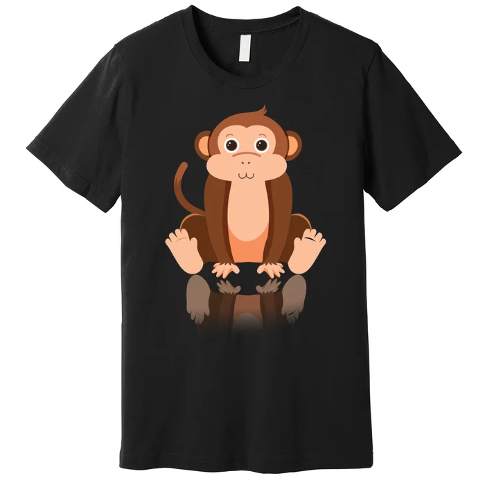 Funny Monkey Chimpanzee Ape Zoo Animal Lover Design Premium T-Shirt