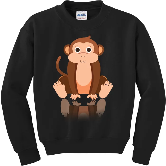 Funny Monkey Chimpanzee Ape Zoo Animal Lover Design Kids Sweatshirt