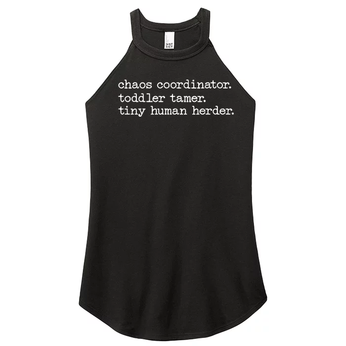 Funny Mom Chaos Coordinator Tamer Tiny Human Herder Women’s Perfect Tri Rocker Tank