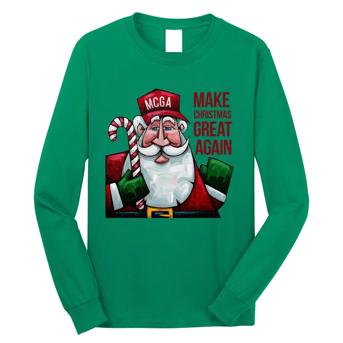 Funny Make Christmas Great Again Santa Trump Election Win Long Sleeve Shirt