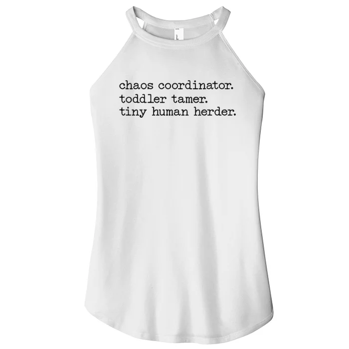 Funny Mom Chaos Coordinator Tamer Tiny Human Herder Women’s Perfect Tri Rocker Tank