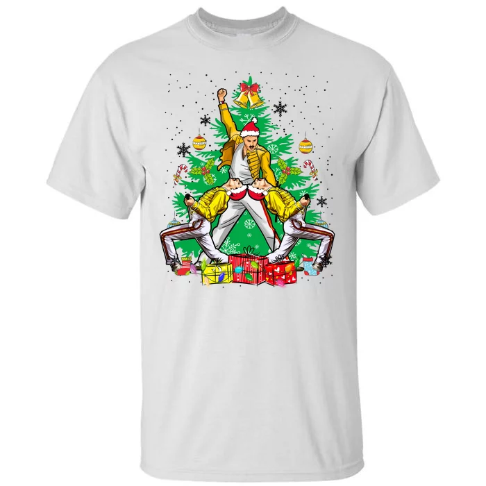 Freddie Mercury Christmas Tree Queen Band Xmas Rock Music Outfit Tall T-Shirt