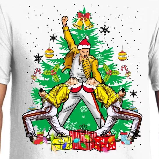 Freddie Mercury Christmas Tree Queen Band Xmas Rock Music Outfit Pajama Set