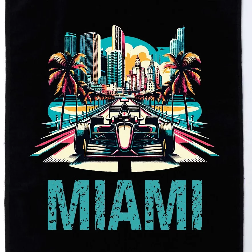 Formula Miami City Racing Circuit Car Map Grand Prix Race Platinum Collection Golf Towel