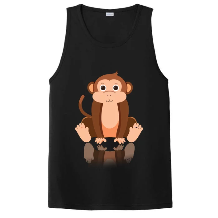 Funny Monkey Chimpanzee Ape Zoo Animal Lover Design Performance Tank