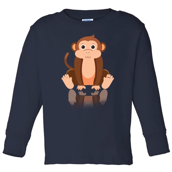 Funny Monkey Chimpanzee Ape Zoo Animal Lover Design Toddler Long Sleeve Shirt