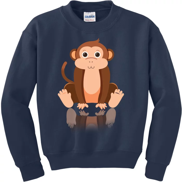 Funny Monkey Chimpanzee Ape Zoo Animal Lover Design Kids Sweatshirt