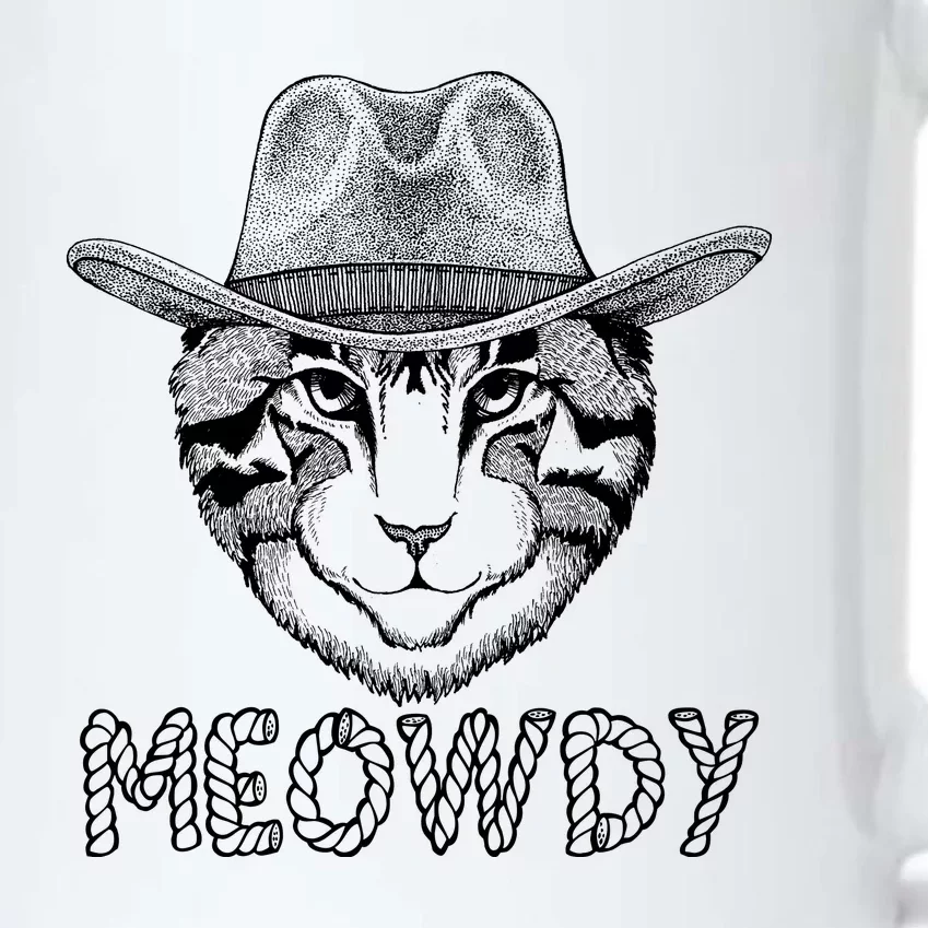 Funny Meowdy Cowboy Cat Black Color Changing Mug