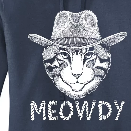 Funny Meowdy Cowboy Cat Women's Pullover Hoodie