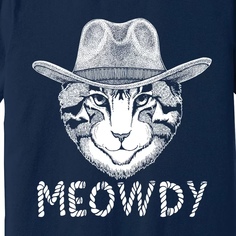 Funny Meowdy Cowboy Cat Premium T-Shirt