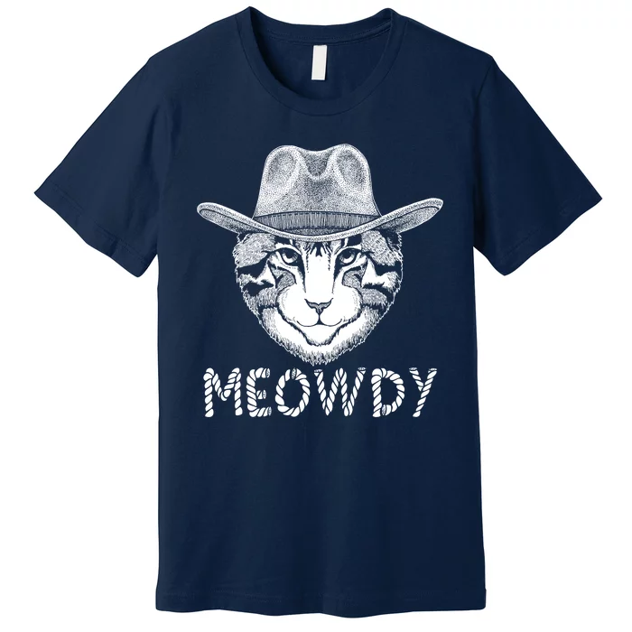 Funny Meowdy Cowboy Cat Premium T-Shirt