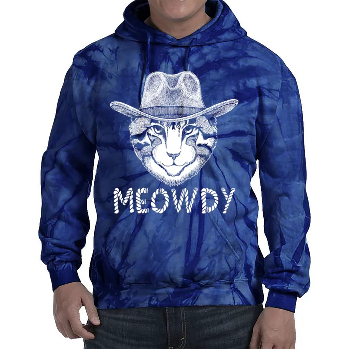 Funny Meowdy Cowboy Cat Tie Dye Hoodie