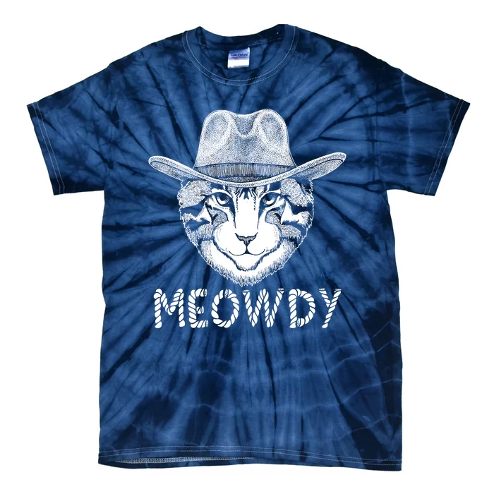 Funny Meowdy Cowboy Cat Tie-Dye T-Shirt