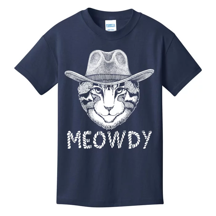 Funny Meowdy Cowboy Cat Kids T-Shirt