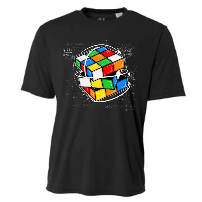 Funny Math Cuber Speed Cubing Puzzle Lover Cube Cooling Performance Crew T-Shirt