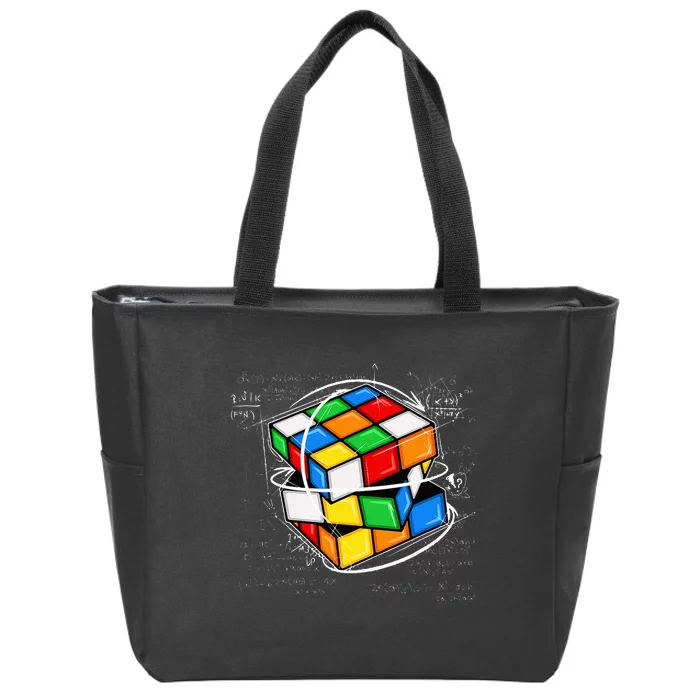 Funny Math Cuber Speed Cubing Puzzle Lover Cube Zip Tote Bag