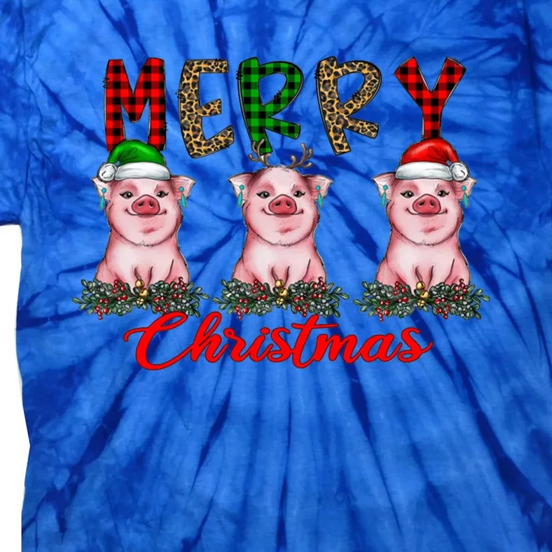 Funny Merry Christmas Pig Farming Farmer Pig Xmas Pig Lover Gift Tie-Dye T-Shirt