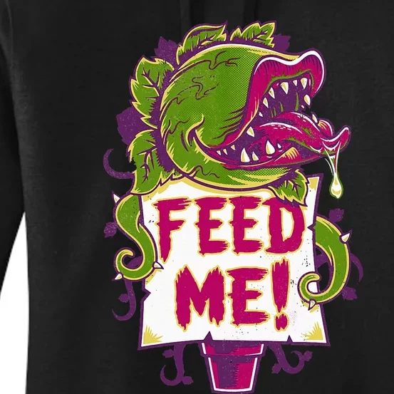 Feed Me Creepy Cute Audrey Plant Spooky Horror Musical Women's Pullover Hoodie