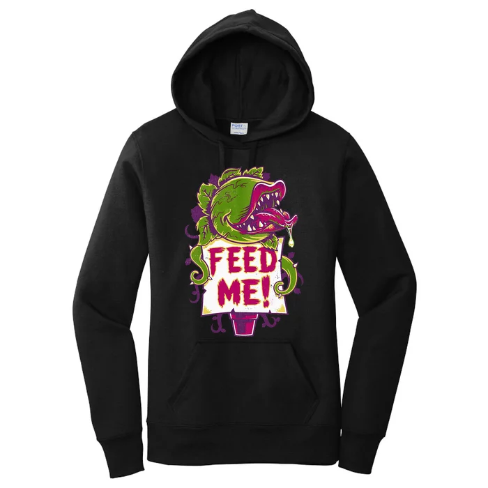 Feed Me Creepy Cute Audrey Plant Spooky Horror Musical Women's Pullover Hoodie