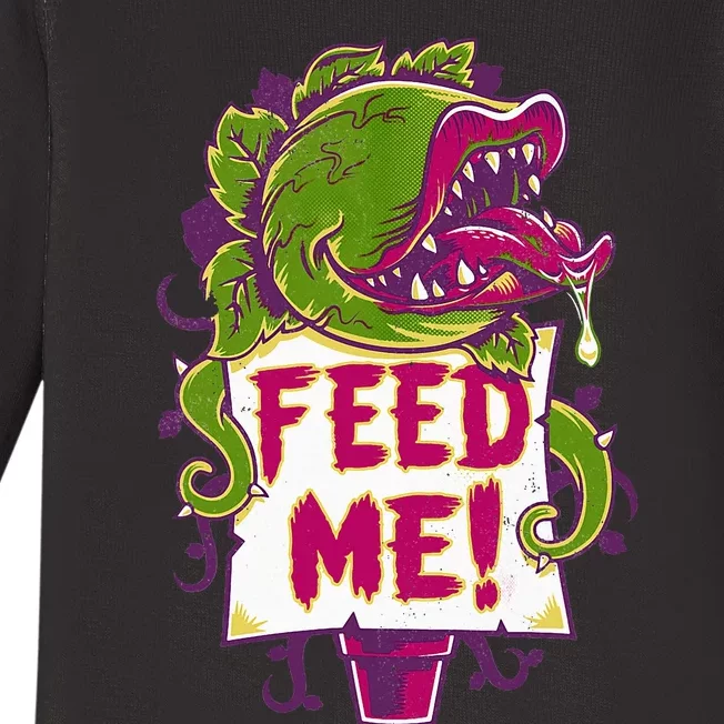 Feed Me Creepy Cute Audrey Plant Spooky Horror Musical Baby Long Sleeve Bodysuit