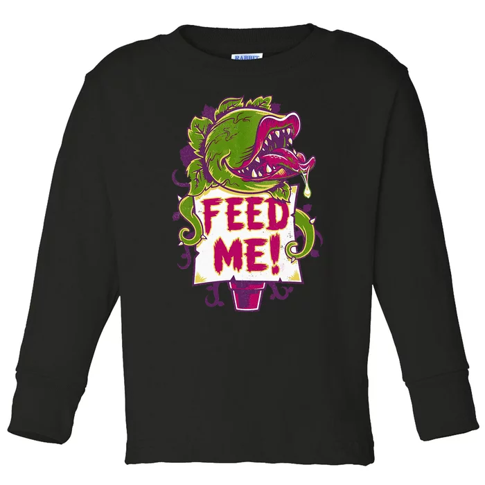 Feed Me Creepy Cute Audrey Plant Spooky Horror Musical Toddler Long Sleeve Shirt